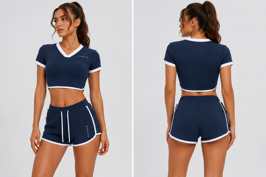 Women's High Rise Color Block Yoga Shorts